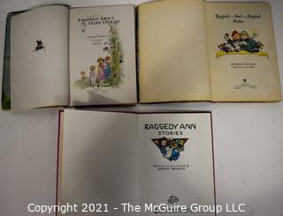 Three (3) Vintage Editions of Raggedy Ann Stories by Johnny Gruelle 