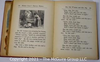 Five Antique Children's Books Including Mother Goose, Old Mother Hubbard, Plays and Games for Little Folks, French Fairy Tales by Gustave Dore and Charles Perrault.