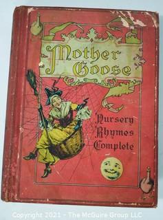 Five Antique Children's Books Including Mother Goose, Old Mother Hubbard, Plays and Games for Little Folks, French Fairy Tales by Gustave Dore and Charles Perrault.