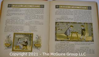 Five Antique Children's Books Including Mother Goose, Old Mother Hubbard, Plays and Games for Little Folks, French Fairy Tales by Gustave Dore and Charles Perrault.