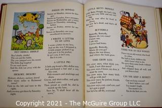 Five Antique Children's Books Including Mother Goose, Old Mother Hubbard, Plays and Games for Little Folks, French Fairy Tales by Gustave Dore and Charles Perrault.