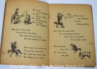 Five Antique Children's Books Including Mother Goose, Old Mother Hubbard, Plays and Games for Little Folks, French Fairy Tales by Gustave Dore and Charles Perrault.