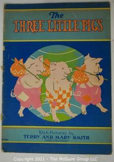 Six (6) Vintage Children's Books Including Pim & Pom, Dog Stories, Plump Piggies,Three Little Pigs, Winnie The Pooh, Kris Kringle