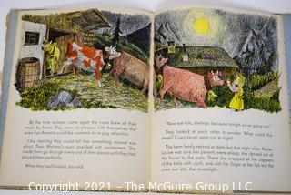 Six (6) Vintage Children's Books Including Pim & Pom, Dog Stories, Plump Piggies,Three Little Pigs, Winnie The Pooh, Kris Kringle