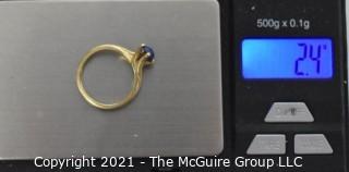 14kt Yellow Gold with Blue Star Sapphire Ring.  Weighs 2.4 g.