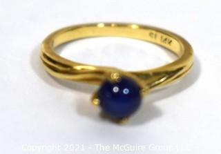 14kt Yellow Gold with Blue Star Sapphire Ring.  Weighs 2.4 g.