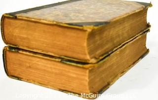 Two (2) Bound Volumes of Harper's New Monthly Magazine, Volumes 1871-1872, with Leather Spines and Marbled Covers.