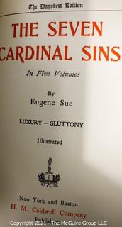 Four (4) Volumes of The Seven Cardinal Sins, by Eugène Sue, 1899