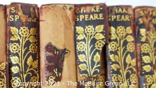 Twelve (12) Leather Bound Volumes of The Comedies, Histories, Tragedies, and Poems of William Shakespeare by Richard Grant White, 1911.  Leather Bound, Spines in Poor Condition