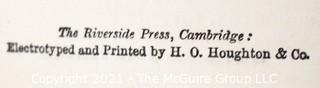 Four (4) Antique Volumes of The Complete Works of Ralph Waldo Emerson, The Riverside Press, 1888 with Leather Spines and Marbled Covers.