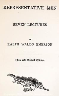 Four (4) Antique Volumes of The Complete Works of Ralph Waldo Emerson, The Riverside Press, 1888 with Leather Spines and Marbled Covers.