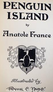 Two (2) Vintage Books by Anatole France - Penguin Island & The Revolt of the Angels, both illustrated by Frank C. Pape 