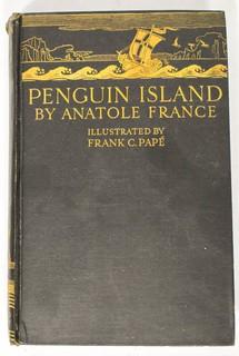 Two (2) Vintage Books by Anatole France - Penguin Island & The Revolt of the Angels, both illustrated by Frank C. Pape 