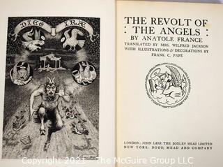 Two (2) Vintage Books by Anatole France - Penguin Island & The Revolt of the Angels, both illustrated by Frank C. Pape 