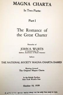 Magna Charta, Parts 1,2,3,5,6 by John S. Wurts