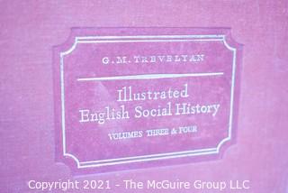 Two (2) Volumes of the 1952 of Illustrated English Social History, Volumes 1-4 in 2 Bindings By Trevelyan, G. M