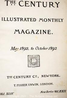 Three (3) Leather Bound Volumes of The Century Illustrated Monthly Magazine, 1890 to 1893