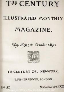 Three (3) Leather Bound Volumes of The Century Illustrated Monthly Magazine, 1890 to 1893