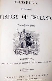 Five (5) Volumes of Cassell's Illustrated History of England, Published by Cassell, Petter, and Galpin, London, England,  1862