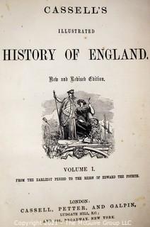 Five (5) Volumes of Cassell's Illustrated History of England, Published by Cassell, Petter, and Galpin, London, England,  1862