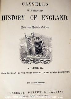 Five (5) Volumes of Cassell's Illustrated History of England, Published by Cassell, Petter, and Galpin, London, England,  1862