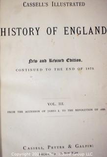 Five (5) Volumes of Cassell's Illustrated History of England, Published by Cassell, Petter, and Galpin, London, England,  1862