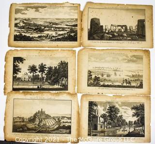 Collection of (6) English Engravings, Modern Universal British Traveler 