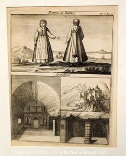 Etching titled "Femmes de Patmos" by Joseph de Tournefort, 1656-1708