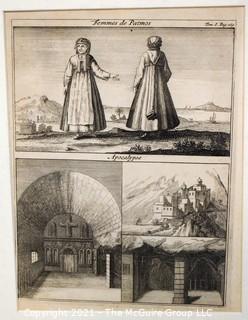 Etching titled "Femmes de Patmos" by Joseph de Tournefort, 1656-1708