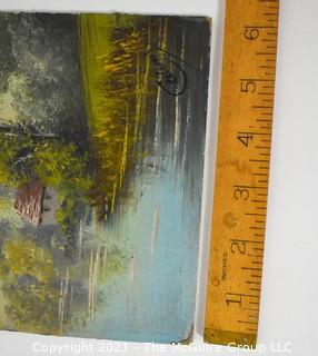 Oil on Artists Board Landscape, signed lower right. Measures 7 x 9"