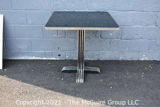 Diner Table with Metal Base. Measures 30 x 30 x 30" 