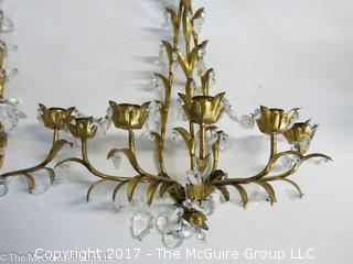 Pair of (5 candle each) wall sconces; 20" T 