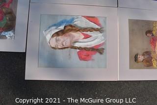 (6) Chalk on Paper Portraits; unsigned.  Each measure 26 x 30"  