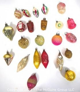 Group of Vintage Hand Painted Figural Mercury Glass Christmas Ornaments 