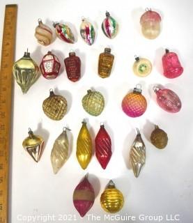 Group of Vintage Hand Painted Figural Mercury Glass Christmas Ornaments 