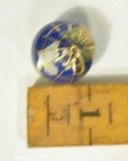 Vintage Lapis and 18 Karat Yellow Gold Globe Charm or Pendant.  Weights 7g