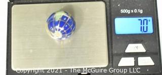 Vintage Lapis and 18 Karat Yellow Gold Globe Charm or Pendant.  Weights 7g