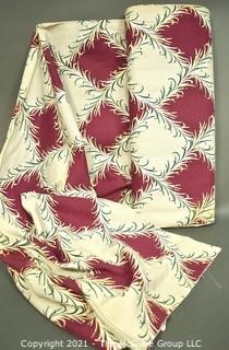 Full Bolt Of Vintage  Mid Century Art Deco Designed Barkcloth Fabric 