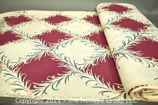 Full Bolt Of Vintage  Mid Century Art Deco Designed Barkcloth Fabric 