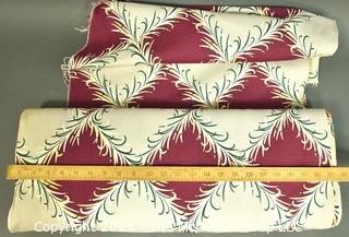 Full Bolt Of Vintage  Mid Century Art Deco Designed Barkcloth Fabric 