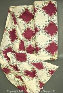 Full Bolt Of Vintage  Mid Century Art Deco Designed Barkcloth Fabric 