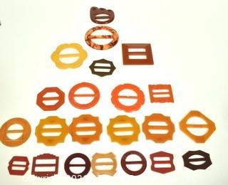 Group of Bakelite Buckles in Reds & Butterscotch.