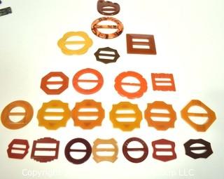 Group of Bakelite Buckles in Reds & Butterscotch.