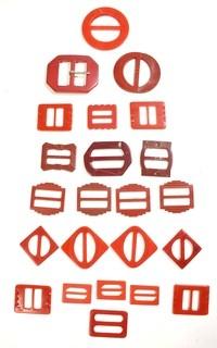 Group of Bakelite Buckles in Reds