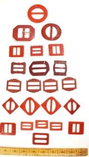 Group of Bakelite Buckles in Reds