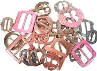 Group of Bakelite Buckles in Pinks and Purples.