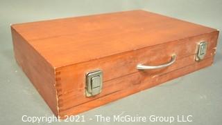 Expandable Wood Suitcase Style Artist Pastel Box with Handle 