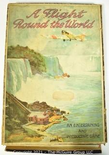 Antitque 1928 A Flight Around The World Board Game By J W Spears England  