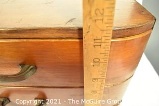 Three Drawer Mid Century Modern Art Deco Style Wood Silver Flatware Chest 12"x 13" x 15".