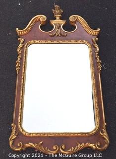 Antique Federal Style Burl Wood Veneer and Gilt Mirror Made in Italy.  Measures 28"W x 54"T